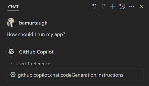 AI chat using custom instructions