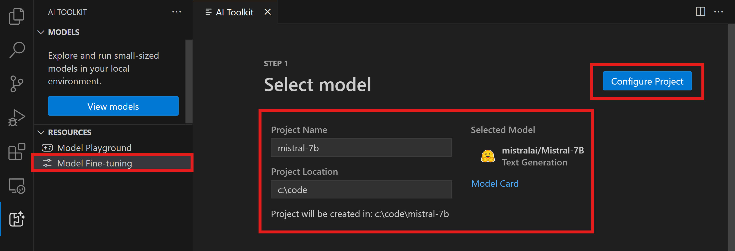 패널: 모델 선택