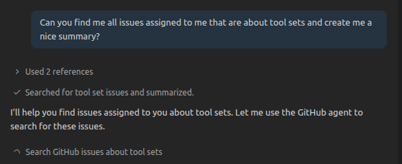 Screenshot of a chat conversation that uses a custom agent as subagent.